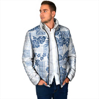 Vintage Hawaii Padded Jacket Hibiscus Tapa Tribal With Hawaiian Quilt Pattern Blue LT9 - Polynesian Pride