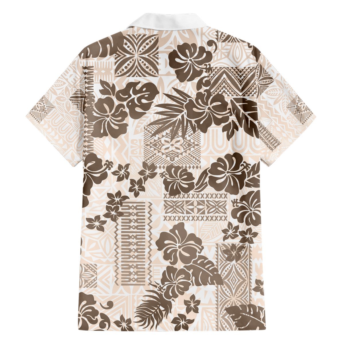 Vintage Hawaii Hawaiian Shirt Hibiscus Tapa Tribal With Hawaiian Quilt Pattern Gold LT9 - Polynesian Pride