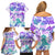 Vintage Hawaii Family Matching Off Shoulder Short Dress and Hawaiian Shirt Hibiscus Tapa Tribal With Hawaiian Quilt Pattern Purple LT9 - Polynesian Pride