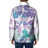 Vintage Hawaii Padded Jacket Hibiscus Tapa Tribal With Hawaiian Quilt Pattern Purple LT9 - Polynesian Pride