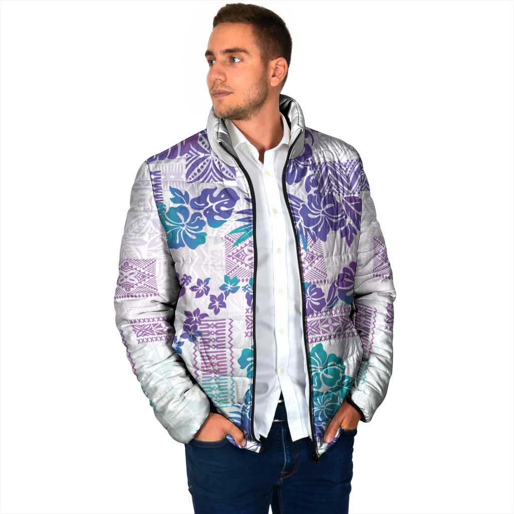 Vintage Hawaii Padded Jacket Hibiscus Tapa Tribal With Hawaiian Quilt Pattern Purple LT9 - Polynesian Pride