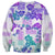 Vintage Hawaii Sweatshirt Hibiscus Tapa Tribal With Hawaiian Quilt Pattern Purple LT9 - Polynesian Pride