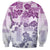 Vintage Hawaii Sweatshirt Hibiscus Tapa Tribal With Hawaiian Quilt Pattern Violet LT9 - Polynesian Pride