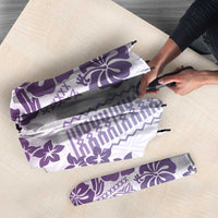 Vintage Hawaii Umbrella Hibiscus Tapa Tribal With Hawaiian Quilt Pattern Violet LT9 - Polynesian Pride