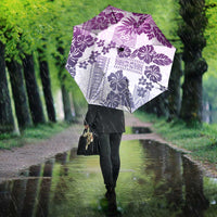 Vintage Hawaii Umbrella Hibiscus Tapa Tribal With Hawaiian Quilt Pattern Violet LT9 - Polynesian Pride
