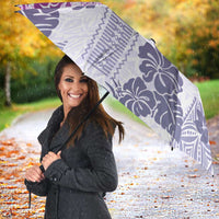 Vintage Hawaii Umbrella Hibiscus Tapa Tribal With Hawaiian Quilt Pattern Violet LT9 - Polynesian Pride