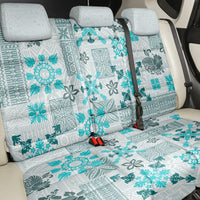 Hawaii Tapa Tribal Back Car Seat Cover With Hawaiian Quilt Pattern Aqua LT9 - Polynesian Pride