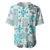 Hawaii Tapa Tribal Baseball Jersey With Hawaiian Quilt Pattern Aqua LT9 Aqua - Polynesian Pride