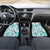 Hawaii Tapa Tribal Car Mats With Hawaiian Quilt Pattern Aqua LT9 - Polynesian Pride