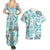 Hawaii Tapa Tribal Couples Matching Summer Maxi Dress and Hawaiian Shirt With Hawaiian Quilt Pattern Aqua LT9 - Polynesian Pride