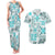 Hawaii Tapa Tribal Couples Matching Tank Maxi Dress and Hawaiian Shirt With Hawaiian Quilt Pattern Aqua LT9 Aqua - Polynesian Pride