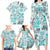 Hawaii Tapa Tribal Family Matching Long Sleeve Bodycon Dress and Hawaiian Shirt With Hawaiian Quilt Pattern Aqua LT9 - Polynesian Pride