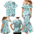 Hawaii Tapa Tribal Family Matching Mermaid Dress and Hawaiian Shirt With Hawaiian Quilt Pattern Aqua LT9 - Polynesian Pride