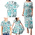 Hawaii Tapa Tribal Family Matching Puletasi Dress and Hawaiian Shirt With Hawaiian Quilt Pattern Aqua LT9 - Polynesian Pride