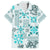 Hawaii Tapa Tribal Family Matching Short Sleeve Bodycon Dress and Hawaiian Shirt With Hawaiian Quilt Pattern Aqua LT9 Dad's Shirt - Short Sleeve Aqua - Polynesian Pride