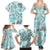 Hawaii Tapa Tribal Family Matching Summer Maxi Dress and Hawaiian Shirt With Hawaiian Quilt Pattern Aqua LT9 - Polynesian Pride