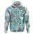 Hawaii Tapa Tribal Hoodie With Hawaiian Quilt Pattern Aqua LT9 Pullover Hoodie Aqua - Polynesian Pride