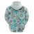 Hawaii Tapa Tribal Hoodie With Hawaiian Quilt Pattern Aqua LT9 - Polynesian Pride