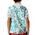 Hawaii Tapa Tribal Kid Polo Shirt With Hawaiian Quilt Pattern Aqua LT9 - Polynesian Pride