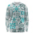 Hawaii Tapa Tribal Long Sleeve Shirt With Hawaiian Quilt Pattern Aqua LT9 Unisex Aqua - Polynesian Pride