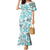 Hawaii Tapa Tribal Mermaid Dress With Hawaiian Quilt Pattern Aqua LT9 Women Aqua - Polynesian Pride