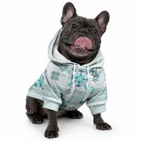 Hawaii Tapa Tribal Pet Hoodie With Hawaiian Quilt Pattern Aqua LT9 - Polynesian Pride