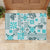 Hawaii Tapa Tribal Rubber Doormat With Hawaiian Quilt Pattern Aqua LT9 - Polynesian Pride