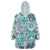 Hawaii Tapa Tribal Wearable Blanket Hoodie With Hawaiian Quilt Pattern Aqua LT9 - Polynesian Pride