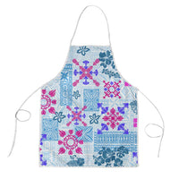 Hawaii Tapa Tribal Apron With Hawaiian Quilt Pattern Blue LT9 Blue - Polynesian Pride