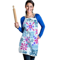Hawaii Tapa Tribal Apron With Hawaiian Quilt Pattern Blue LT9 - Polynesian Pride