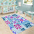 Hawaii Tapa Tribal Area Rug With Hawaiian Quilt Pattern Blue LT9 - Polynesian Pride