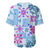 Hawaii Tapa Tribal Baseball Jersey With Hawaiian Quilt Pattern Blue LT9 - Polynesian Pride