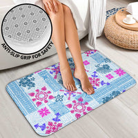 Hawaii Tapa Tribal Bathroom Set With Hawaiian Quilt Pattern Blue LT9 - Polynesian Pride