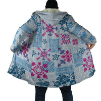 Hawaii Tapa Tribal Cloak With Hawaiian Quilt Pattern Blue LT9 - Polynesian Pride