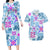 Hawaii Tapa Tribal Couples Matching Long Sleeve Bodycon Dress and Hawaiian Shirt With Hawaiian Quilt Pattern Blue LT9 Blue - Polynesian Pride