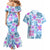 Hawaii Tapa Tribal Couples Matching Mermaid Dress and Hawaiian Shirt With Hawaiian Quilt Pattern Blue LT9 - Polynesian Pride