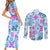 Hawaii Tapa Tribal Couples Matching Short Sleeve Bodycon Dress and Long Sleeve Button Shirt With Hawaiian Quilt Pattern Blue LT9 - Polynesian Pride