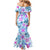 Hawaii Tapa Tribal Family Matching Mermaid Dress and Hawaiian Shirt With Hawaiian Quilt Pattern Blue LT9 - Polynesian Pride