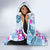 Hawaii Tapa Tribal Hooded Blanket With Hawaiian Quilt Pattern Blue LT9 - Polynesian Pride