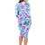 Hawaii Tapa Tribal Long Sleeve Bodycon Dress With Hawaiian Quilt Pattern Blue LT9 - Polynesian Pride