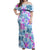 Hawaii Tapa Tribal Off Shoulder Maxi Dress With Hawaiian Quilt Pattern Blue LT9 Women Blue - Polynesian Pride