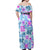 Hawaii Tapa Tribal Off Shoulder Maxi Dress With Hawaiian Quilt Pattern Blue LT9 - Polynesian Pride