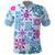 Hawaii Tapa Tribal Polo Shirt With Hawaiian Quilt Pattern Blue LT9 Blue - Polynesian Pride