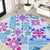 Hawaii Tapa Tribal Round Carpet With Hawaiian Quilt Pattern Blue LT9 Blue - Polynesian Pride