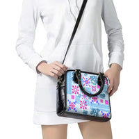 Hawaii Tapa Tribal Shoulder Handbag With Hawaiian Quilt Pattern Blue LT9 - Polynesian Pride