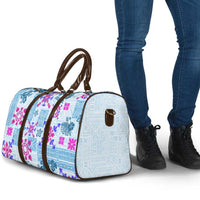 Hawaii Tapa Tribal Travel Bag With Hawaiian Quilt Pattern Blue LT9 - Polynesian Pride