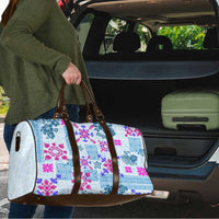 Hawaii Tapa Tribal Travel Bag With Hawaiian Quilt Pattern Blue LT9 - Polynesian Pride