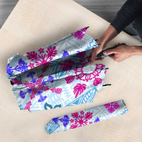 Hawaii Tapa Tribal Umbrella With Hawaiian Quilt Pattern Blue LT9 - Polynesian Pride
