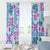 Hawaii Tapa Tribal Window Curtain With Hawaiian Quilt Pattern Blue LT9 - Polynesian Pride