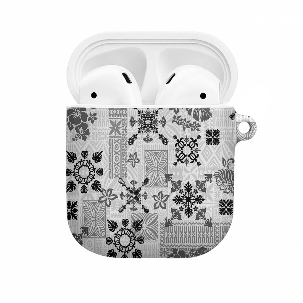 Hawaii Tapa Tribal AirPods Case With Hawaiian Quilt Pattern Black LT9 Black - Polynesian Pride